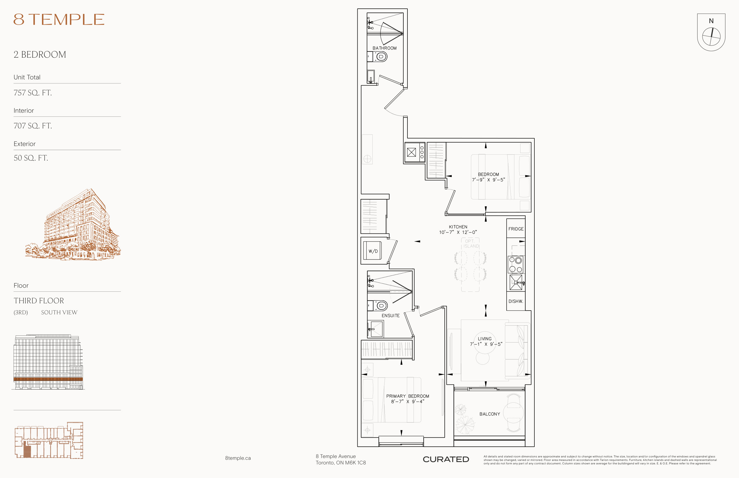 707 sq ft Suite Floor Plan